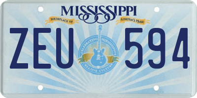 MS license plate ZEU594