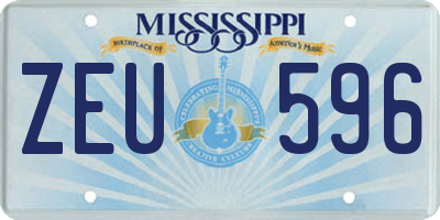 MS license plate ZEU596