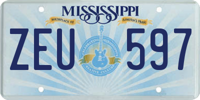 MS license plate ZEU597