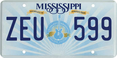 MS license plate ZEU599