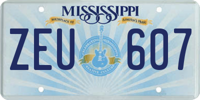 MS license plate ZEU607