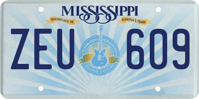 MS license plate ZEU609