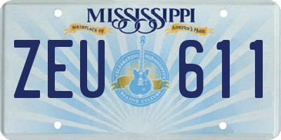 MS license plate ZEU611