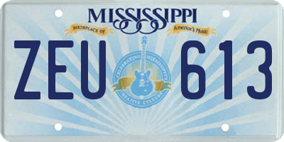 MS license plate ZEU613