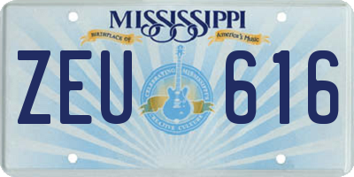 MS license plate ZEU616