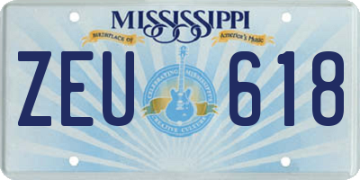 MS license plate ZEU618