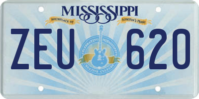 MS license plate ZEU620