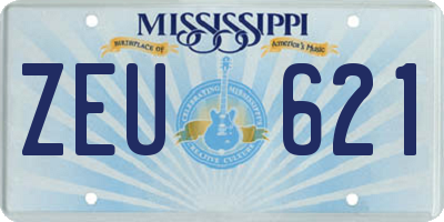 MS license plate ZEU621