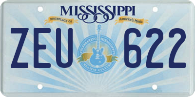 MS license plate ZEU622