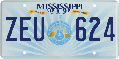 MS license plate ZEU624