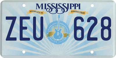 MS license plate ZEU628