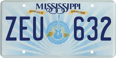 MS license plate ZEU632