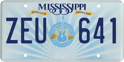 MS license plate ZEU641