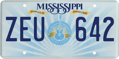 MS license plate ZEU642