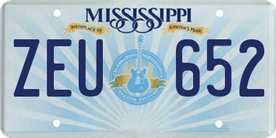 MS license plate ZEU652