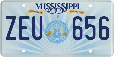 MS license plate ZEU656
