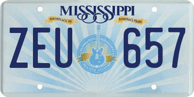 MS license plate ZEU657