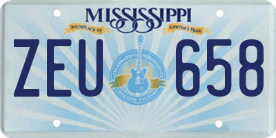 MS license plate ZEU658