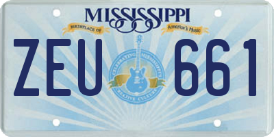 MS license plate ZEU661