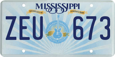 MS license plate ZEU673