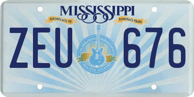 MS license plate ZEU676