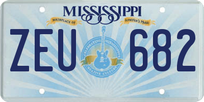MS license plate ZEU682