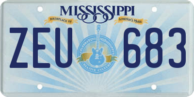 MS license plate ZEU683