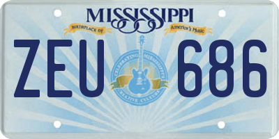 MS license plate ZEU686