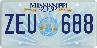 MS license plate ZEU688