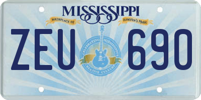 MS license plate ZEU690