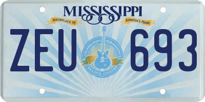 MS license plate ZEU693