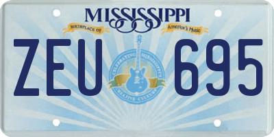 MS license plate ZEU695