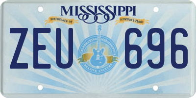 MS license plate ZEU696