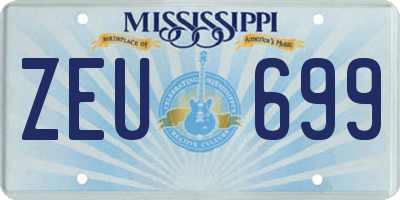 MS license plate ZEU699