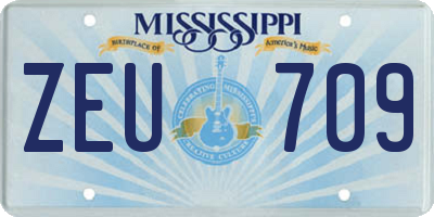 MS license plate ZEU709