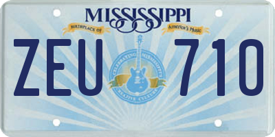 MS license plate ZEU710