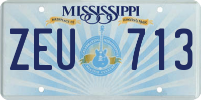 MS license plate ZEU713