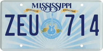 MS license plate ZEU714