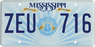 MS license plate ZEU716