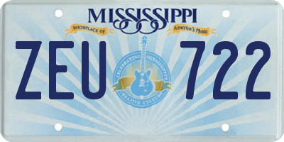 MS license plate ZEU722