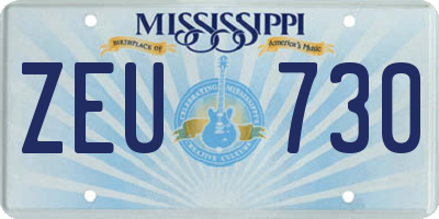 MS license plate ZEU730