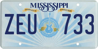 MS license plate ZEU733