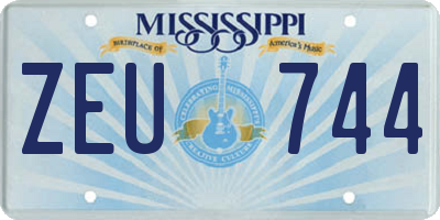 MS license plate ZEU744