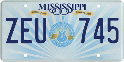 MS license plate ZEU745