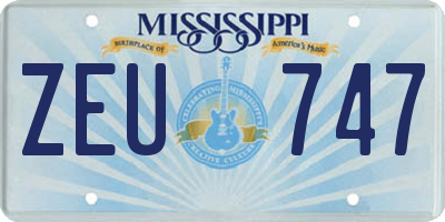 MS license plate ZEU747