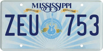 MS license plate ZEU753