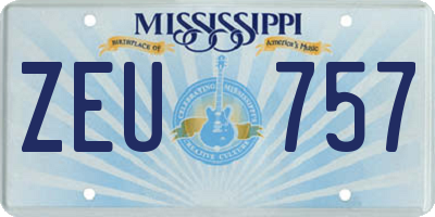 MS license plate ZEU757