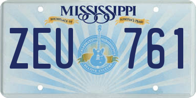 MS license plate ZEU761