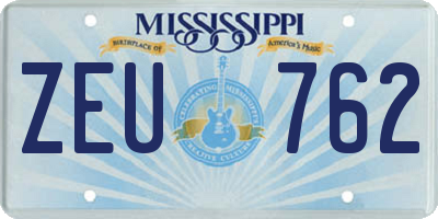 MS license plate ZEU762