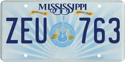 MS license plate ZEU763